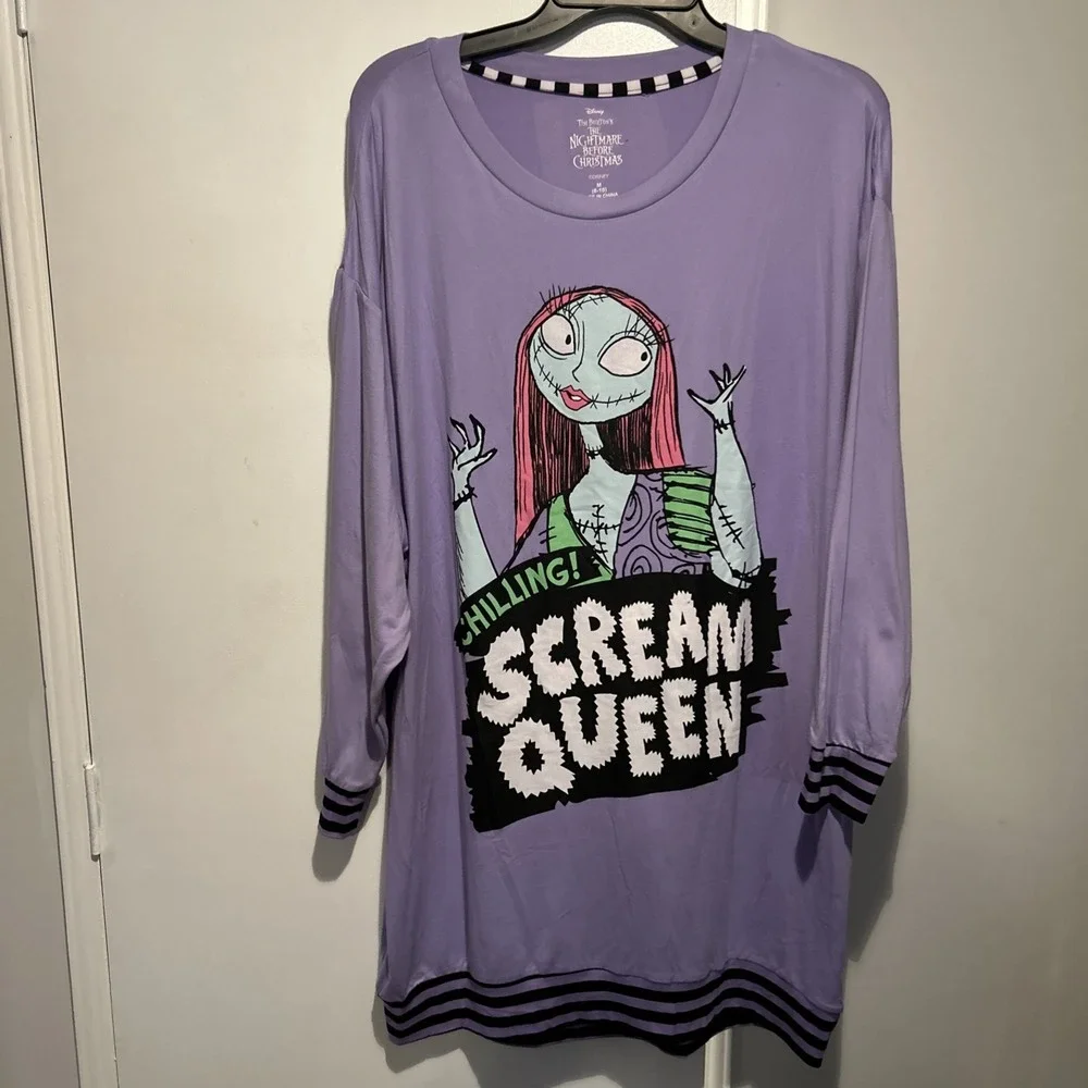Nightmare before Christmas Halloween women's s medium long sleeve‎ Nightgown